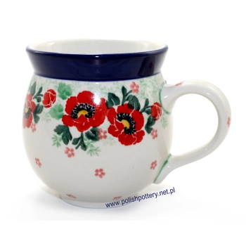 Kubek czeski beczułka 0,35L dek. Czerwone Anemony